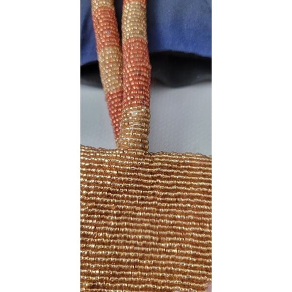 Free People Best Bet Beaded Floral Tote Handbag Boho Womens Golden - Picture 6 of 6